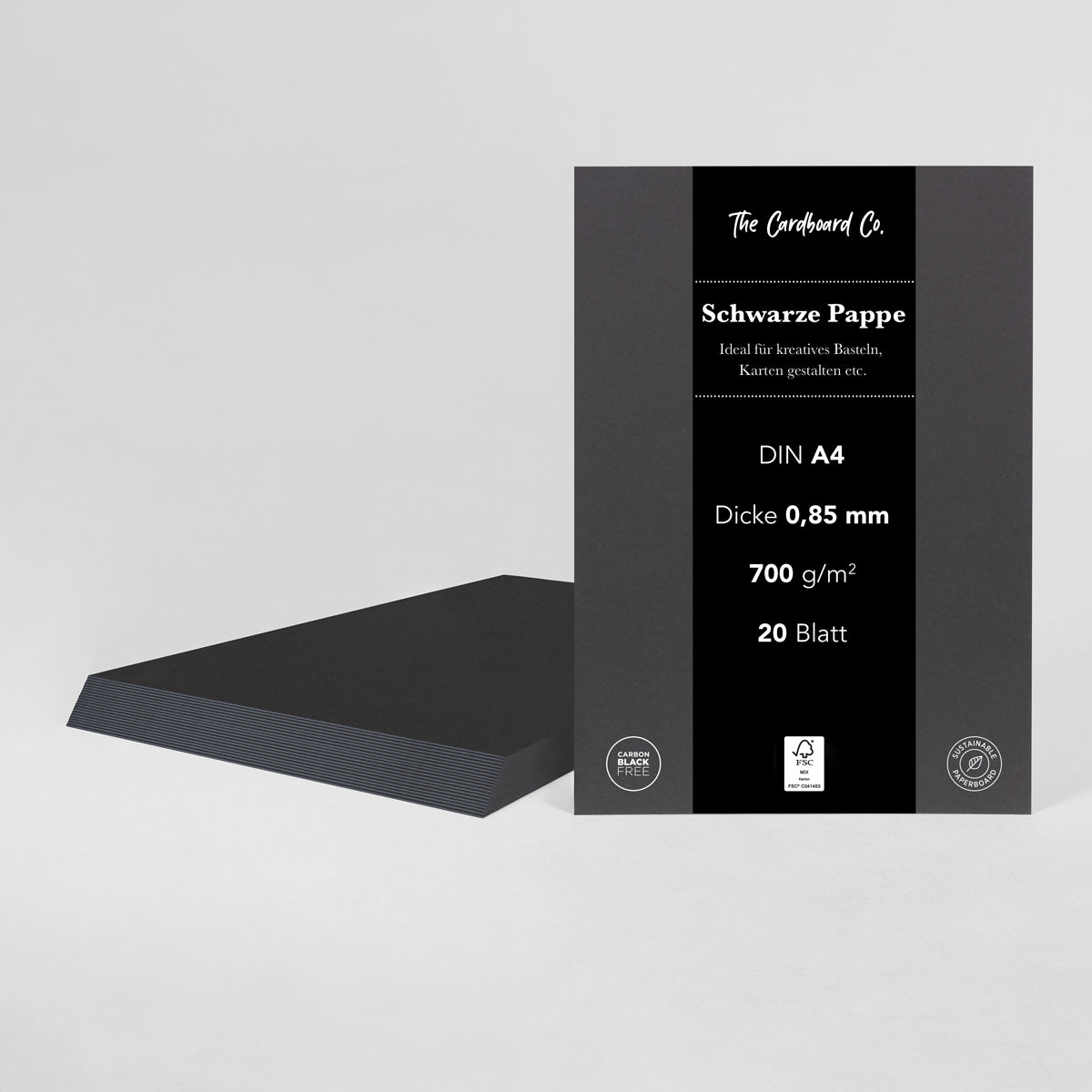 Schwarze Pappe | DIN A4 (210 x 297 mm)
