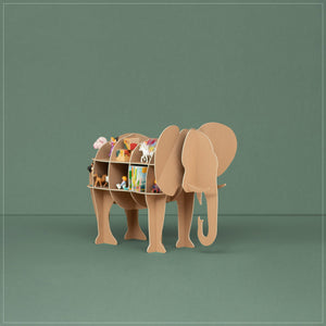 Bild in Slideshow öffnen, Kinderregal / Tierregal Eddy the Elephant in braun
