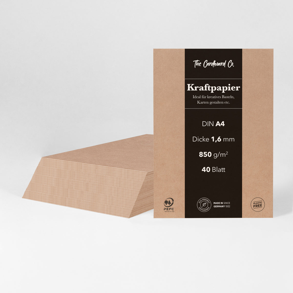 Kraftpapier / Kraftkarton - nachhaltig & plastikfrei - im DIN A4 Format und 1,6 mm Stärke